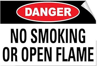 Danger No Smoking Or Open Flame Hazard Flammable Label Decal Sticker 7 Inches X 5 Inches