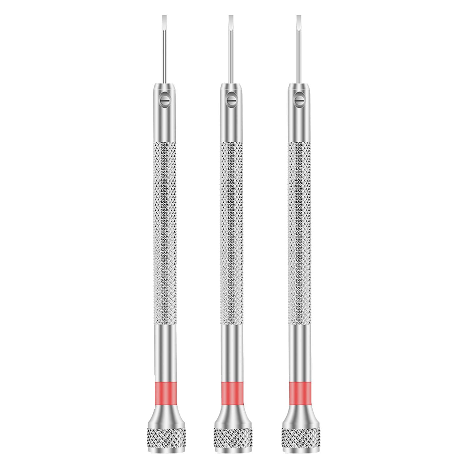 Hdoytxxm 1.2 3Pc Carbon Steel Watch Repair Screwdriver Slimmer Heads Rotating End Aluminum Handle For Jewelry Maintenance Watch Screwdriver Set