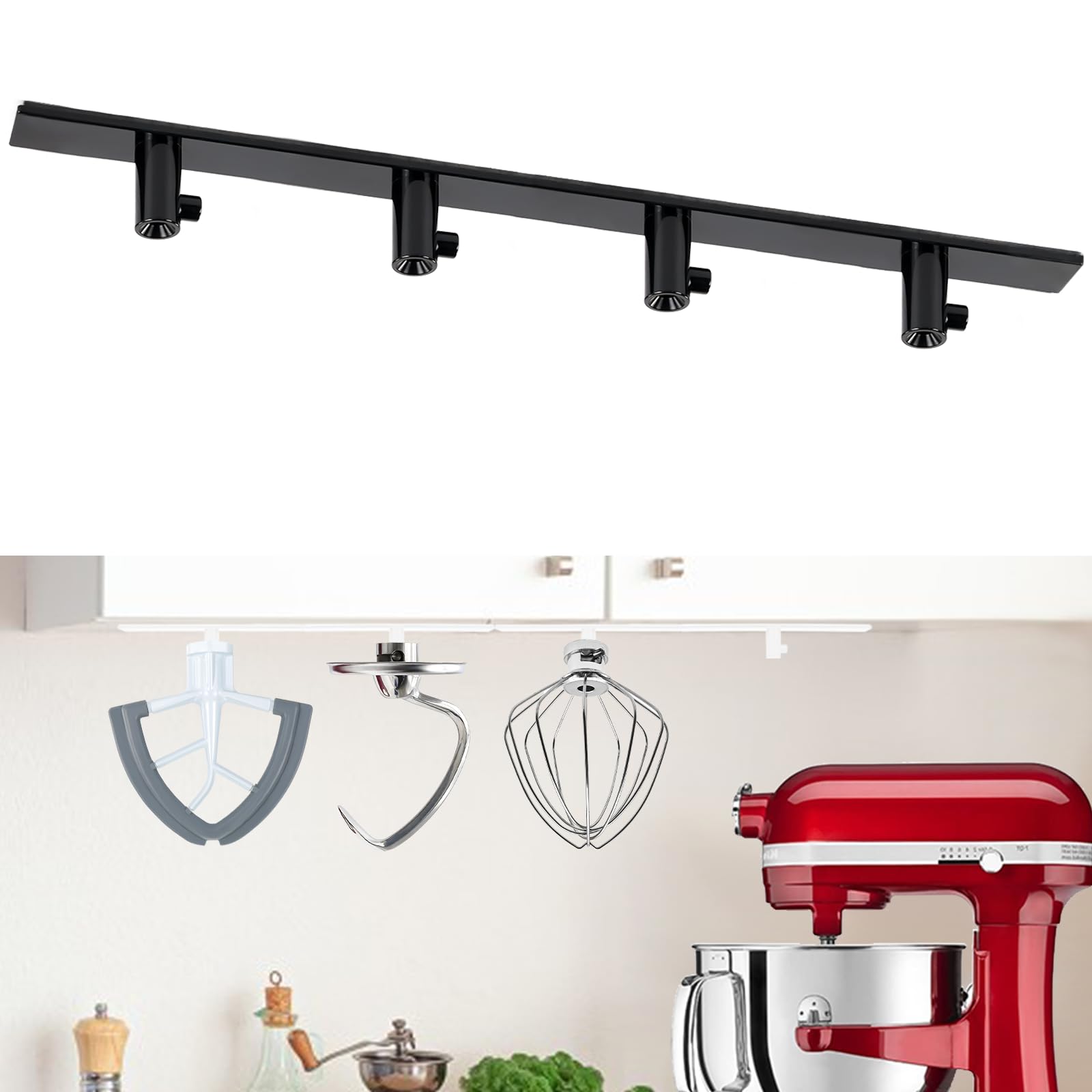 KitchenAid スライサー アクセサリー アタッチメント Amazon.com: PQPO 4 Pack Stand Mixer Attachment Holder Organizer