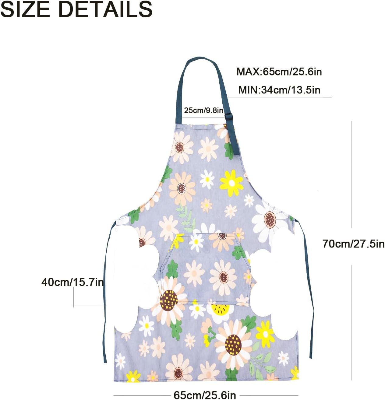 Kitchen Apron with Hand Wipe, Aprons for Women with pockets,Waterproof for Cooking Baking Painting - Image 4