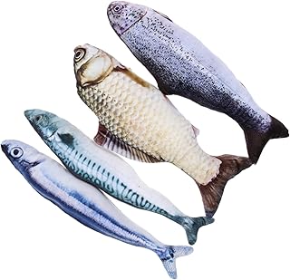 BCOATH Brinquedo Engraçado Para Gato Peixe Gatinho 4 Peças Brinquedos Para Cachorros Brinquedos De Pelúcia Gatinho Peixe Flop Brinquedo Para Gatos Brinquedo Para Gatos