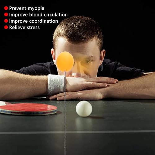 Miniatura 4 de HURRISE Juego de paletas de pelotas de tenis de mesa, juego de paletas de ping pong con pelotas, entrenador de tenis de mesa con eje elástico, base