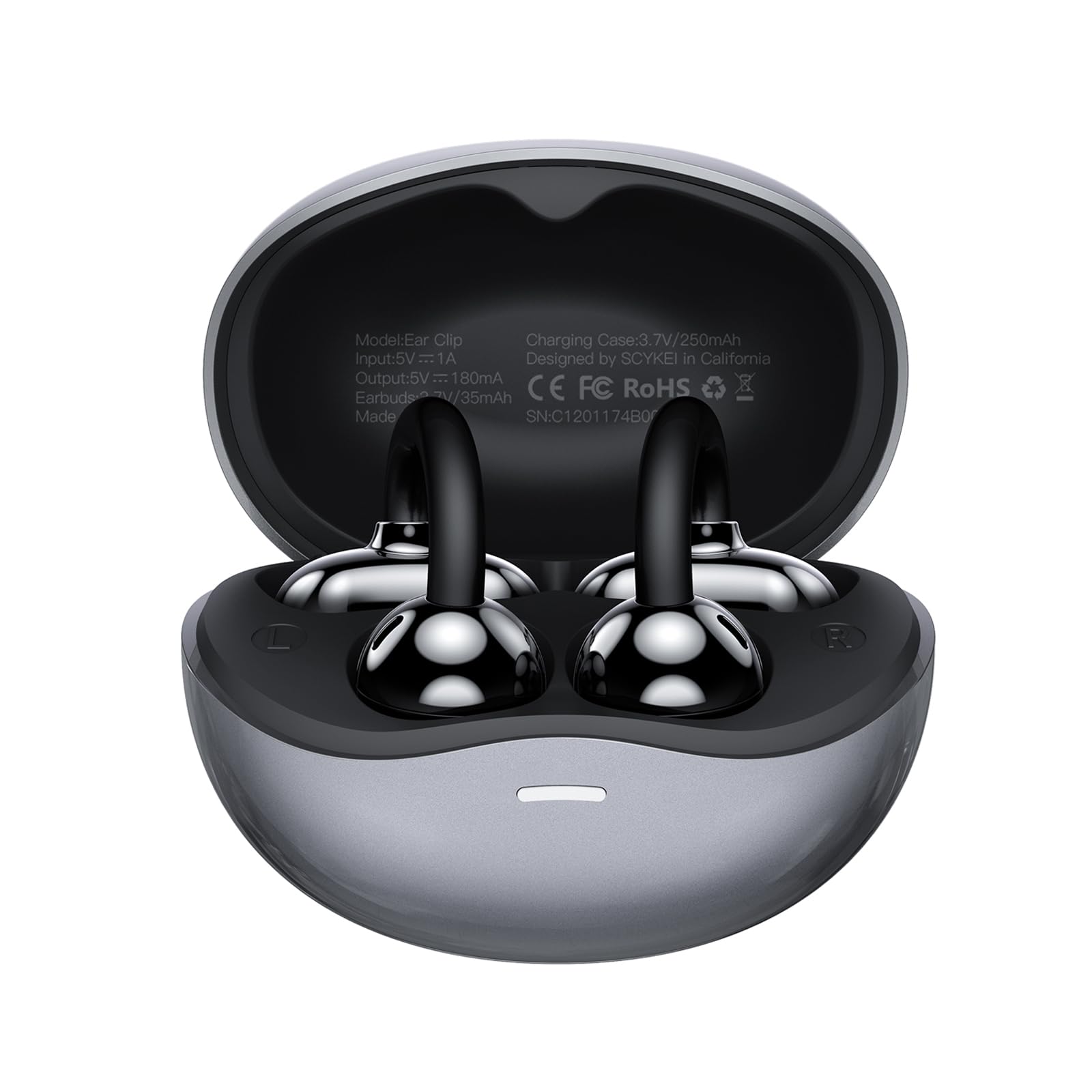 Cuffie aperte OWS da appendere auricolari wireless Bluetooth 5.4 con microfono IPX4 impermeabile 30H riproduzione sportiva a conduzione ossea auricolari adatti per orecchie piccole e portatori di