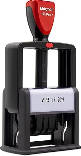 Miniatura 1 de ZIGEL Sello de fecha autoentintado estilo resistente, tamaño profesional de fecha grande (LD56), tinta azul