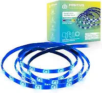Smart Fita LED RGB Wi-Fi 2ª Geração Positivo Casa Inteligente, branco quente e frio + 16 milhões de cores, 3 metros, 14W Bivolt – Compatível com Alexa