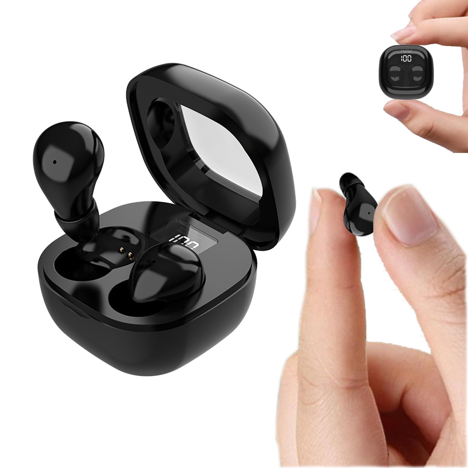 XmenhaInvisible Sleep Earbuds Ear Buds For Sleeping Wireless Bluetooth Sleep Headphones Earphones For Side Sleeping Sleeper Headphones Ear Buds Small Ear Canals Hidden EarpieceClimatePartner certified