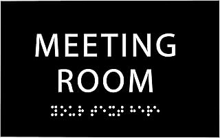 6" X4" Meeting Room Sign - ADA Compliant Tactile Graphics Grade 2 Braille Text Acrylic Wall Sign | Privacy, Interview, Room Name Sign for Schools, Hospitals, Offices, & Apartments
