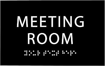 6" X4" Meeting Room Sign - ADA Compliant Tactile Graphics Grade 2 Braille Text Acrylic Wall Sign | Privacy, Interview, Room Name Sign for Schools, Hospitals, Offices, & Apartments