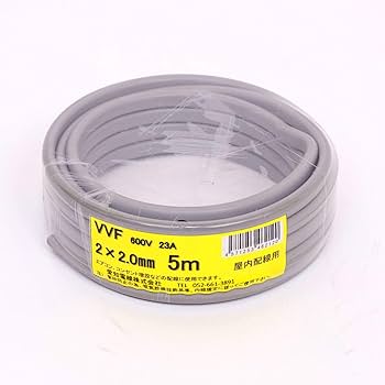 VVFケーブル Amazon | 愛知電線 VVF ケーブル2芯 2.0mm 5m 灰色 VVF2×2.0M05