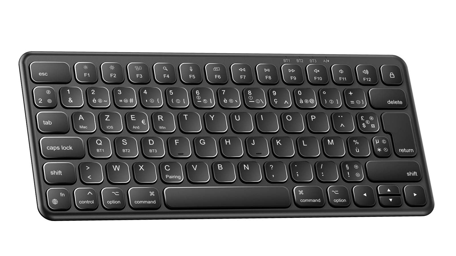 Clavier Compact AZERTY Clavier Sans Fil Rechargeable TECURS