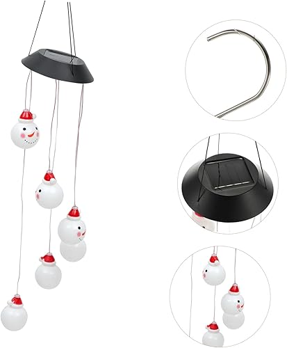 Miniatura 2 de BESPORTBLE Campanilla de viento solar que cambia la luz LED colgante decoración para uso al aire libre carillón de viento alimentado por energía