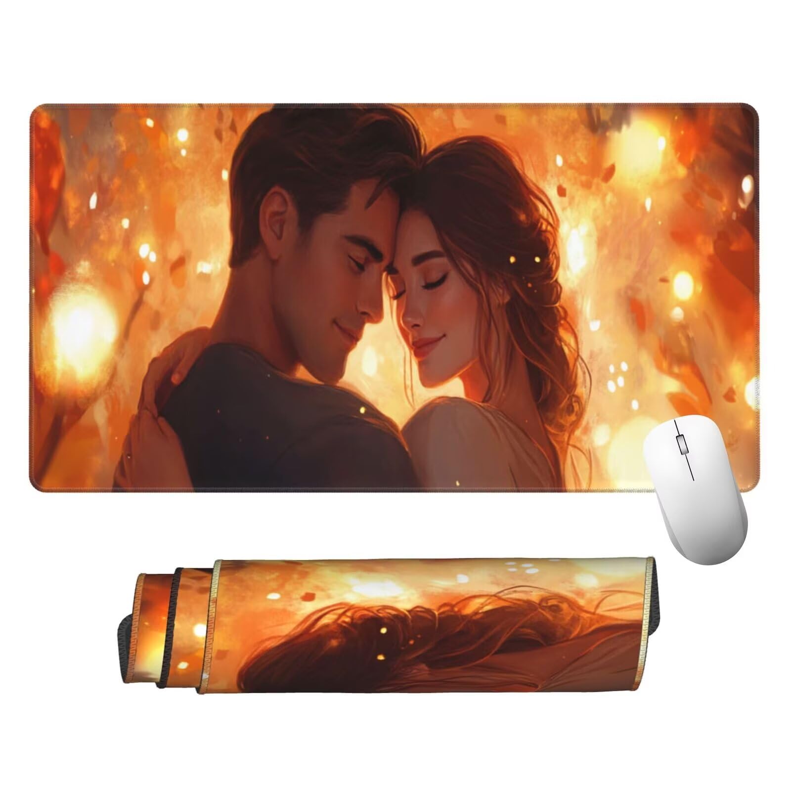 Żółta podkładka pod mysz XXL Para na biurko 1600 x 800 x 3 mm zmywalna podkładka do gier na laptopa, z antypoślizgową gumową podstawą do gier, PC, personelu biurowego Y845