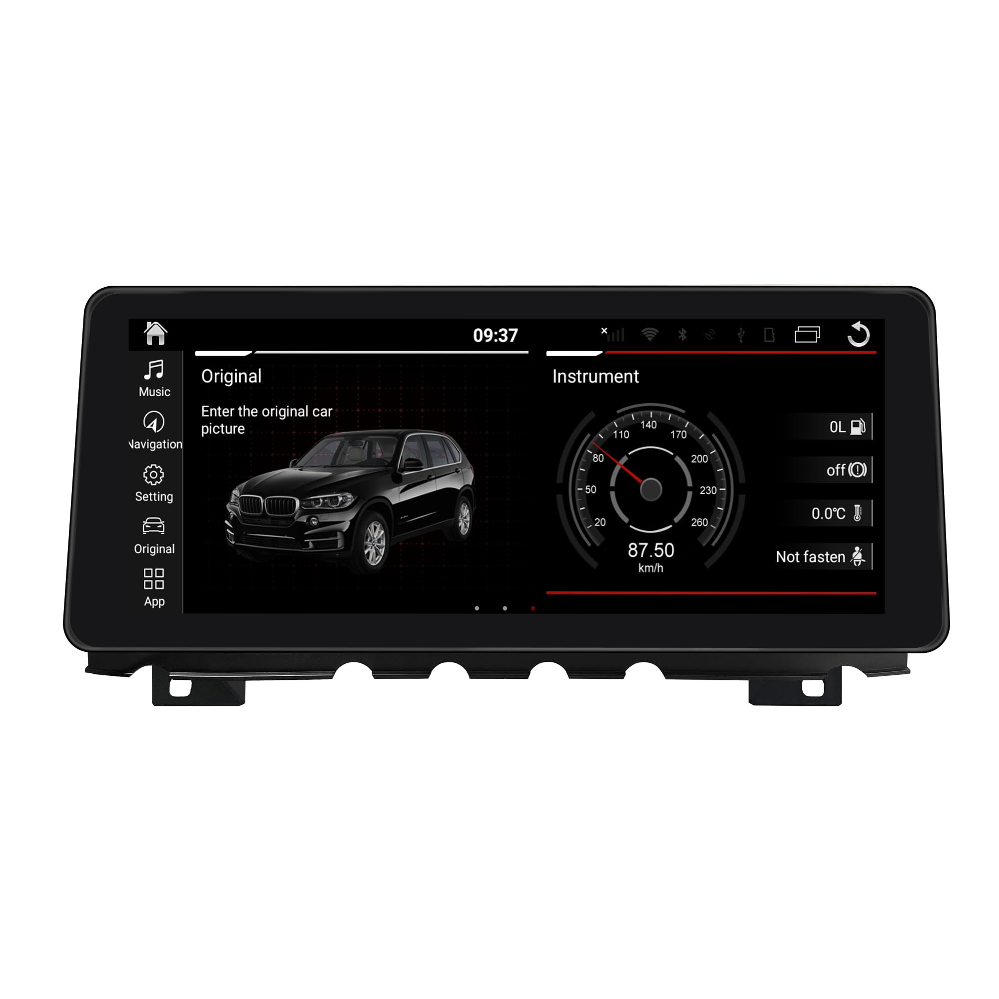 Aktualizacja ekranu Android 30.3 cm do BMW serii 7 F01 F02 F03 CIC, CarPlay, Android Auto, lustrzane odbicie ekranu, podzielony ekran, Wi-Fi, muzyka, nawigacja, kamery samochodowe, Netflix Spotify