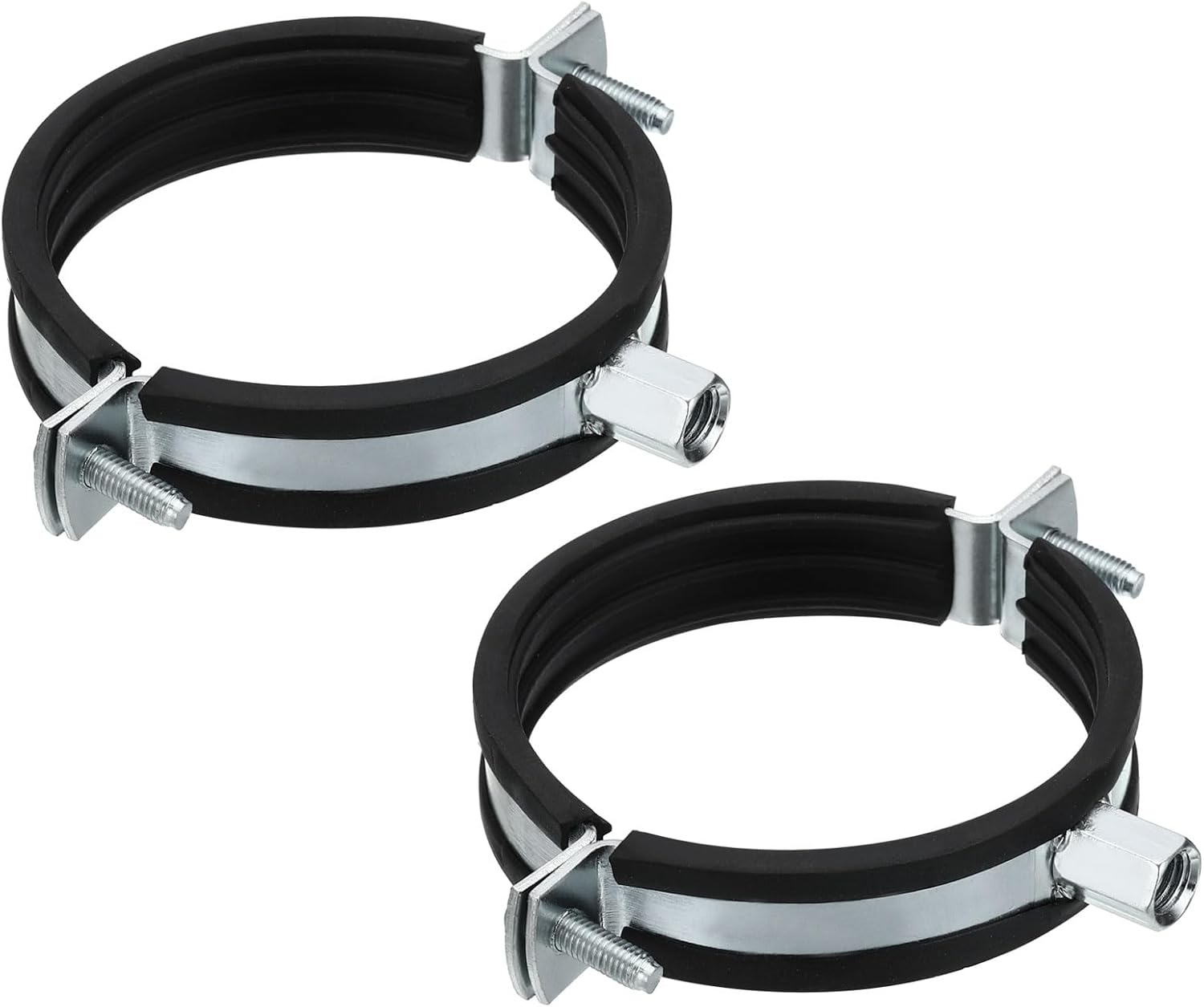 PATIKIL Split Ring Pipe Hanger, 2Pcs 2.5"(65mm) Zinc Plated Iron Adjustable Wall Mount Ceiling Mount Pipe Bracket Support Clamp for Plumbing HVAC