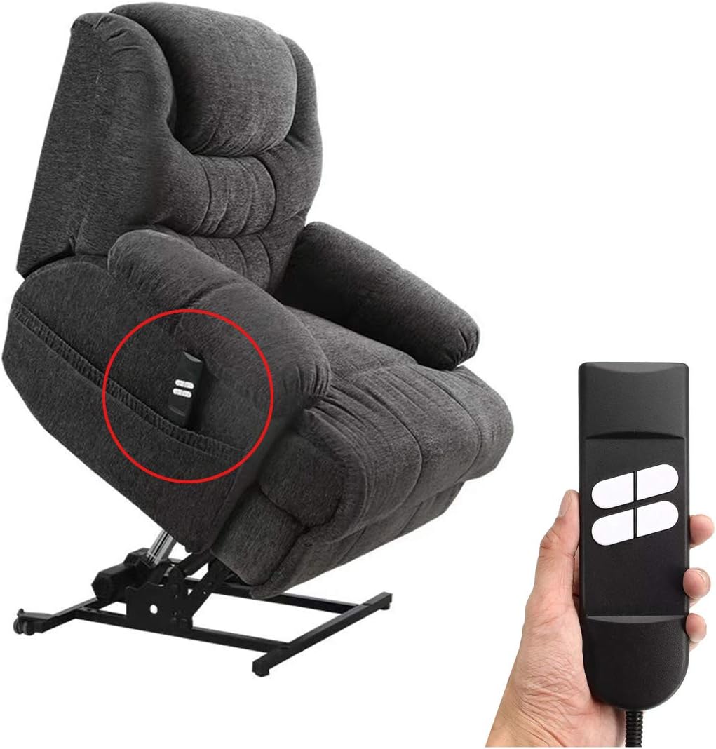 Sybboda Up and Down 4 Button 5pin Roll Line 180° Electric Sofa Remote Hand Control for Lift Chair or Power Recliner