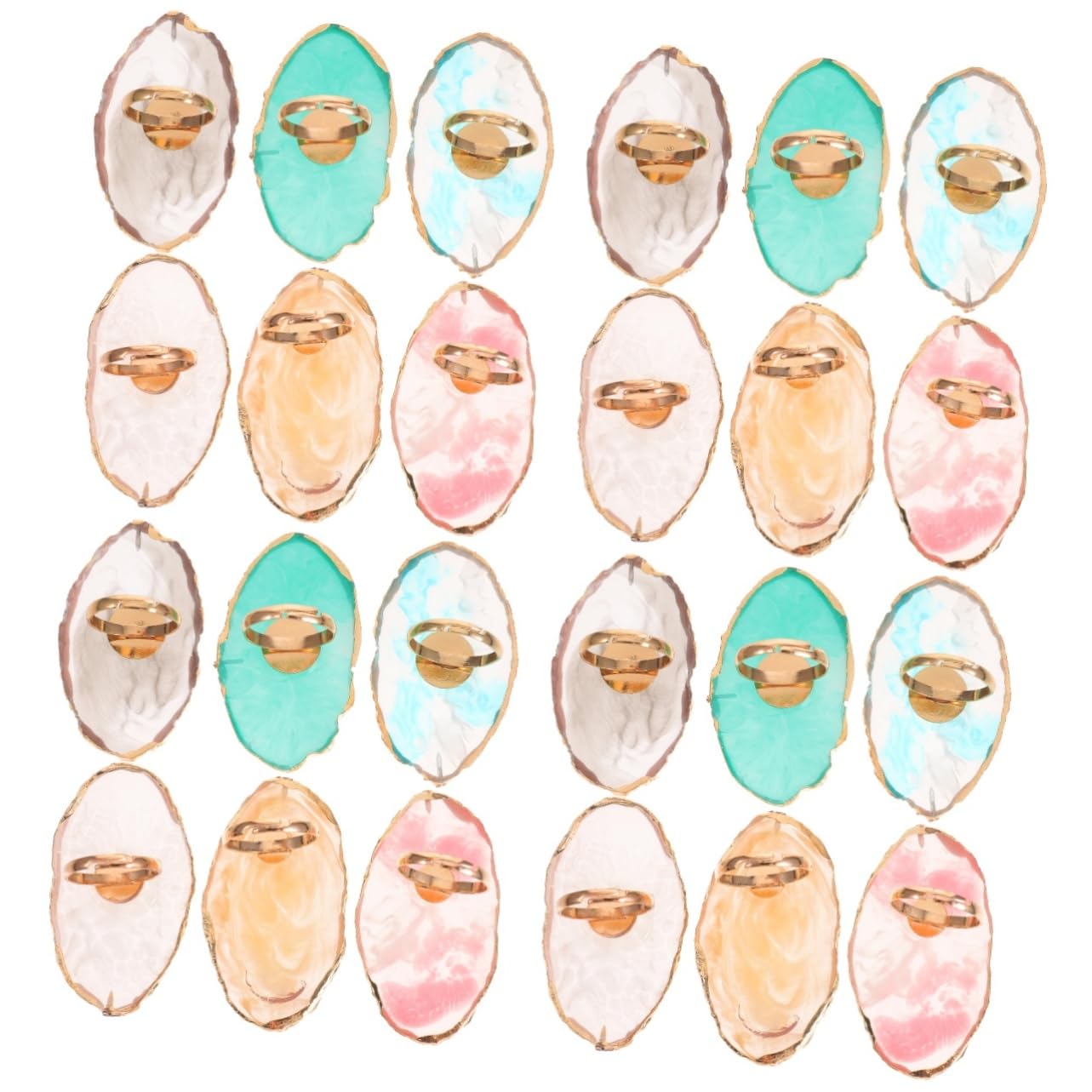 FRCOLOR 24pièces Palette De Mélange Résine Pour Art Des Ongles Anneaux Couleur Pratique Pour Manucure Et Création De Nail Art