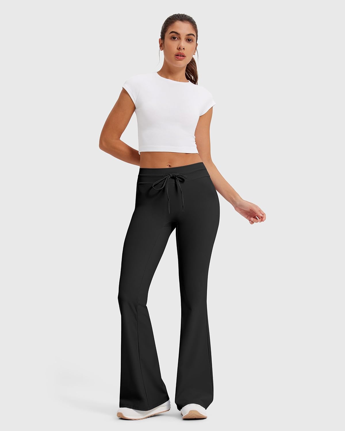 MOOSLOVER Women Bootcut Flare Yoga Pants Drawstring High Waist Pilates Leggings Stretch Butter Soft Active Pant
