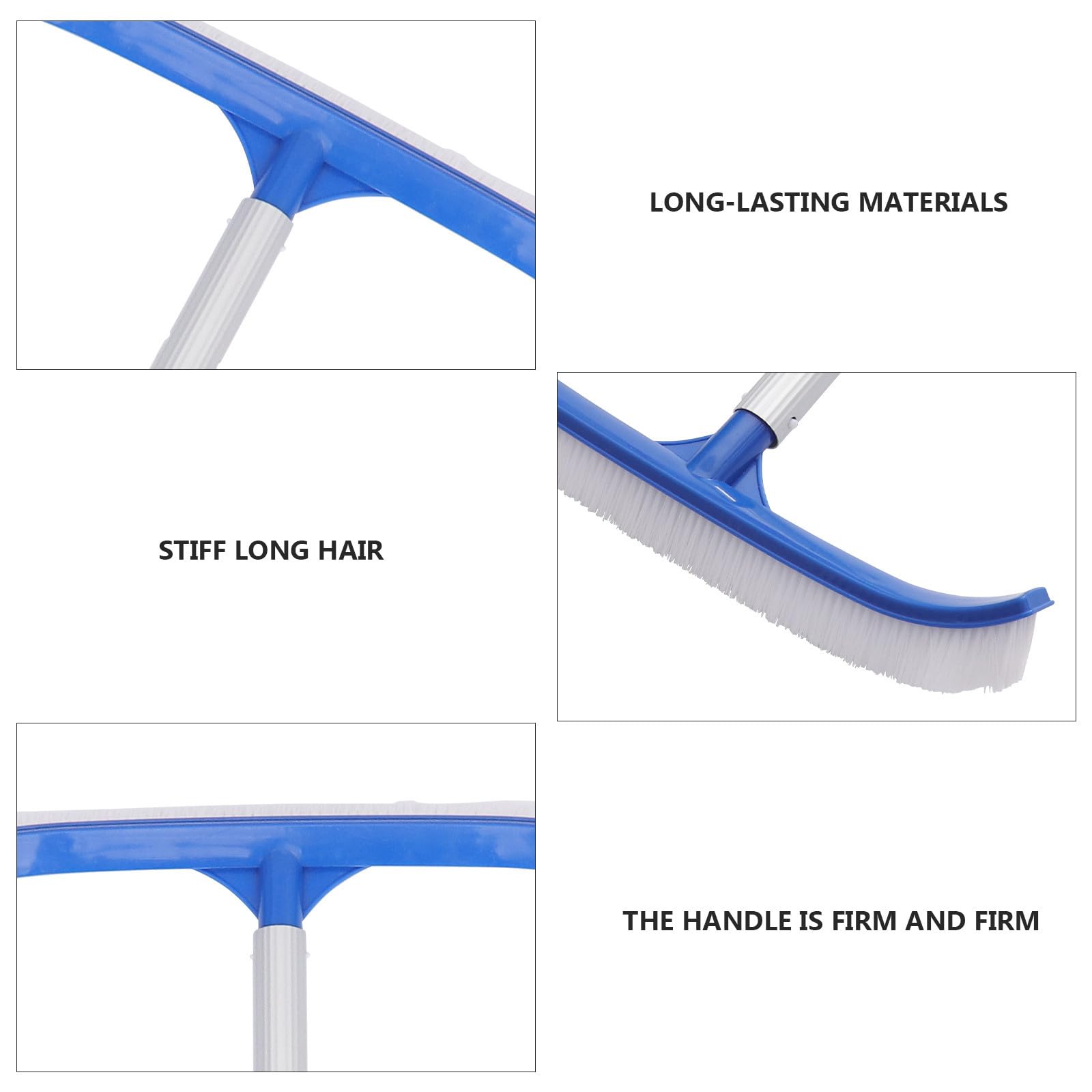 Cepillo de Limpieza para Piscina Azul Abs para Suelos y Paredes | Mango Firme, Mano Portátil, Barrido de Suciedad Delicada, Uso Exterior