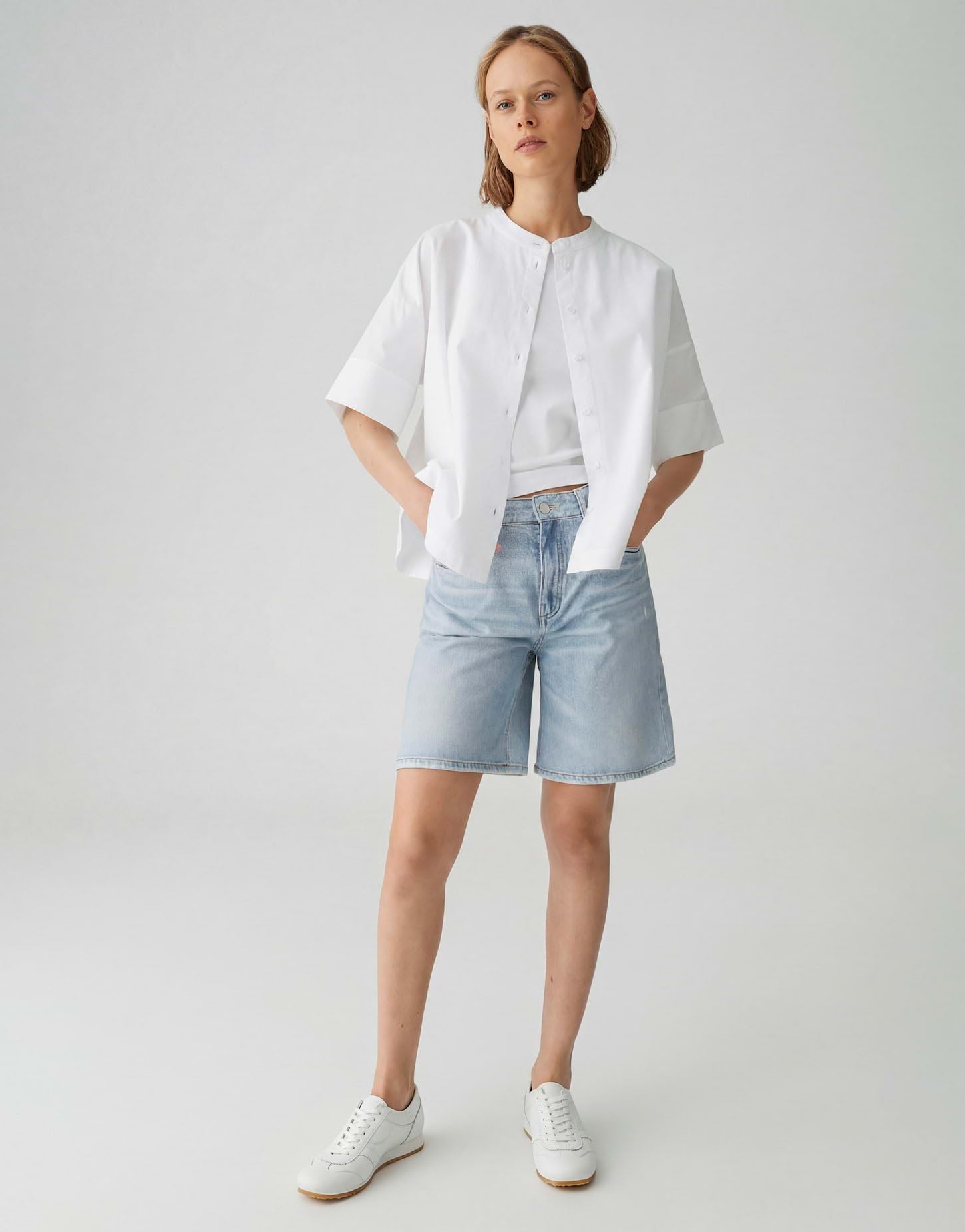 OPUS PANTS Damen Shorts | CYDRA Cruise Sweat Short in authentischem Denim Look
