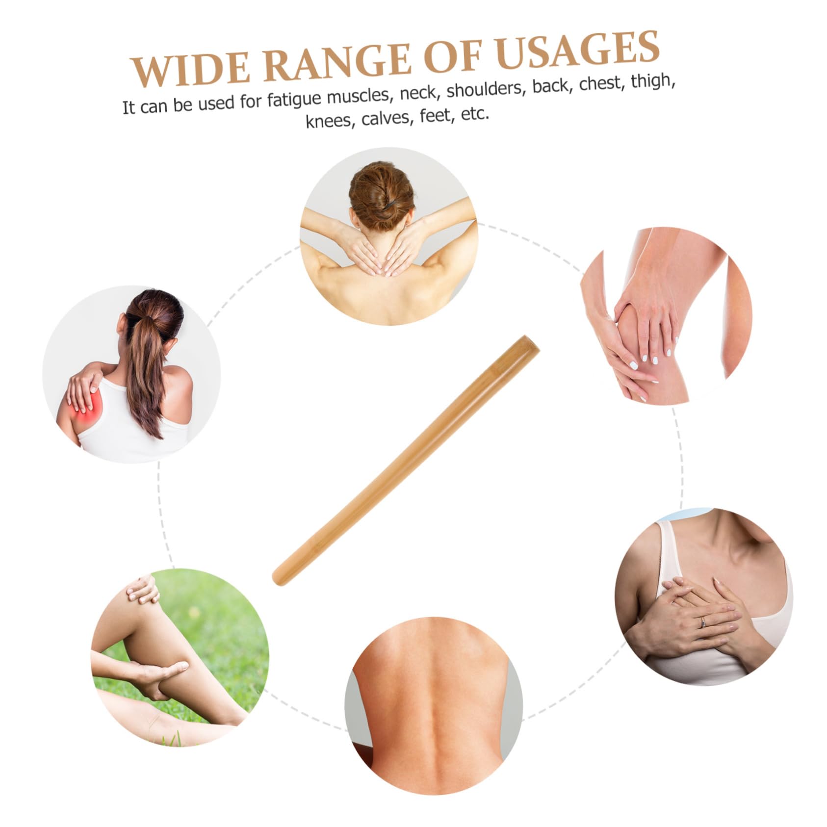 4 Varillas De Masaje De Bambú Para Brazos Y Pies Para Masajeadores De Cuello Y Manos Rodillos De Masaje Manuales Para Hombros Reflexología Portátil Para Espalda Color Caqui