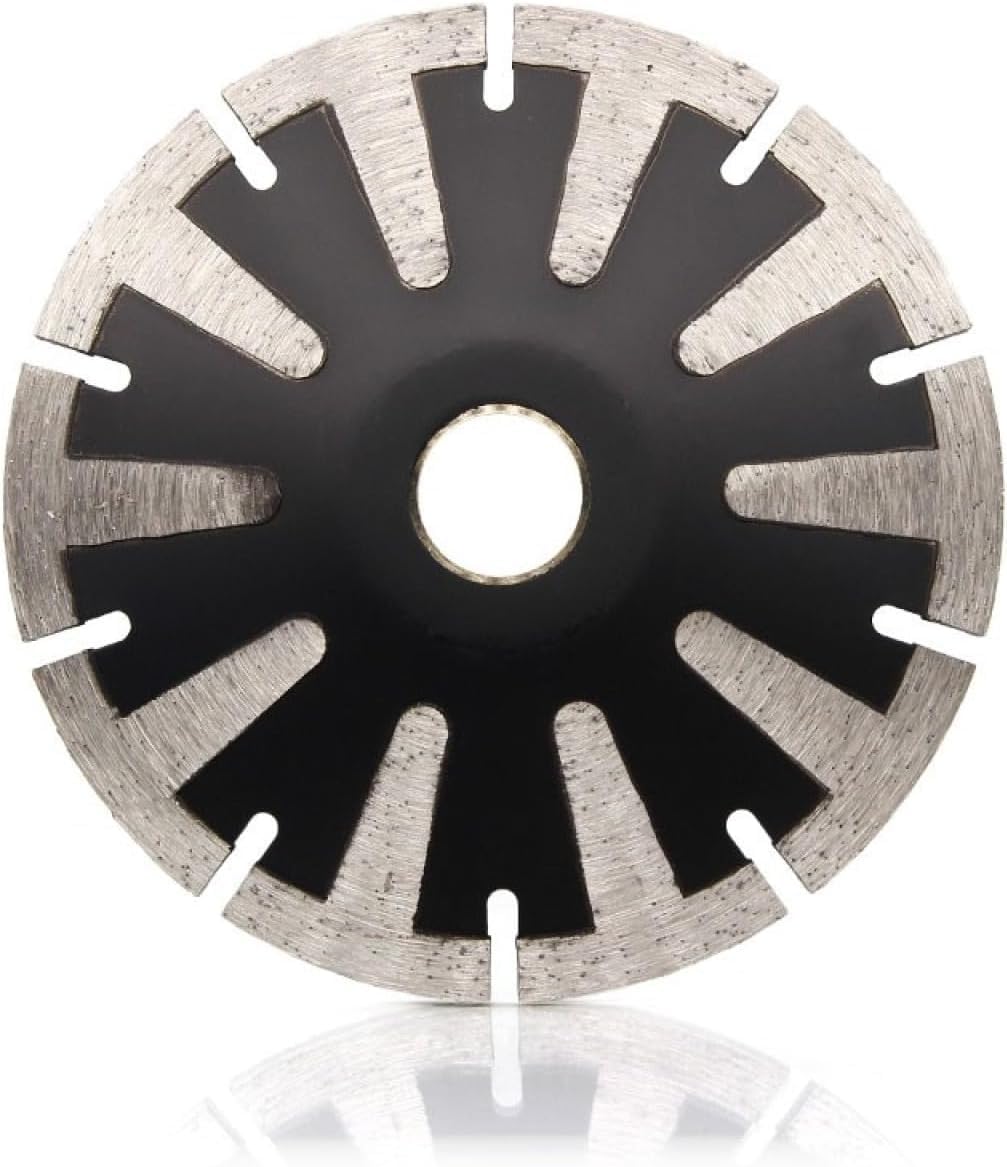 Diamentowe tarcze tnące do szlifierki kątowej， 1 sztuka 125mm zakrzywiona tarcza diamentowa do granitu i betonu, tarcza tnąca 5" w kształcie łuku, do cięcia na sucho i mokro, zęby ochronne T