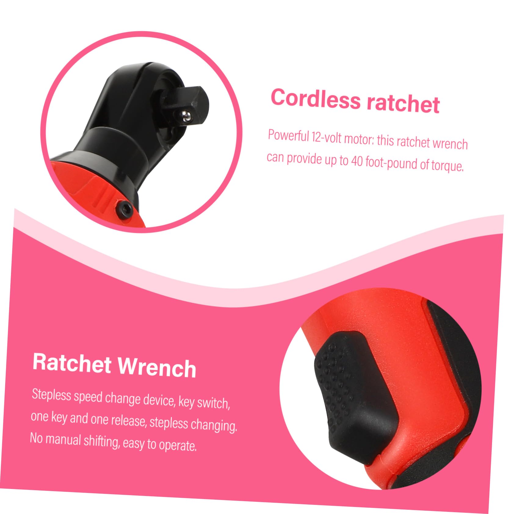 Cricchetto Elettrico Cordless 12v 3/8 Pollici 0-250 Giri/min | 40 Libbre di Coppia, per Riparazione Auto da Meccanico, Corpo in Gomma, Rame e Acciaio