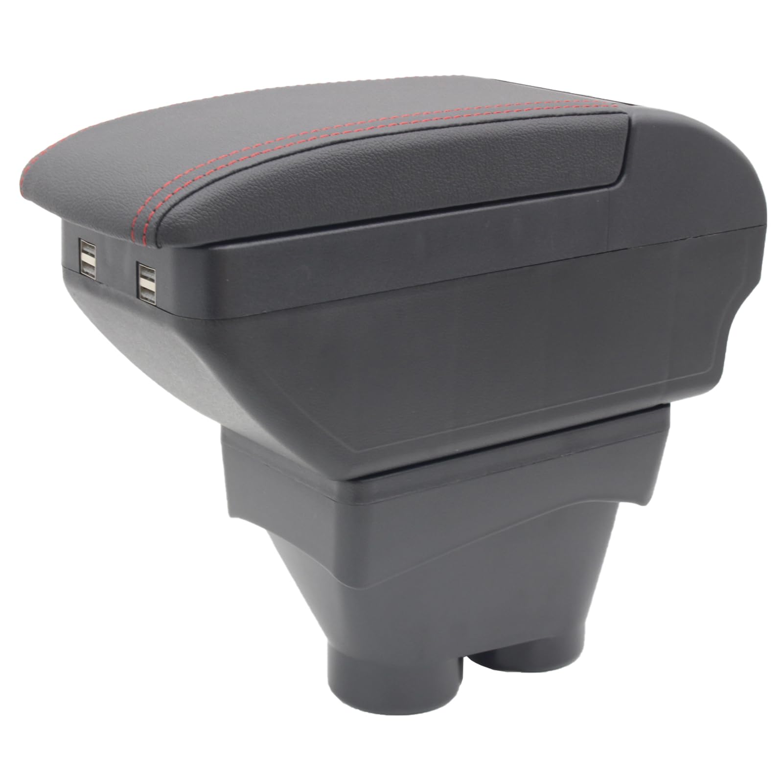 KAERGK Accoudoir Peugeot 208 2013-2018 | Console Centrale Double Rangement + Porte-Gobelets, Cuir PU Confort, Installation Facile Noir