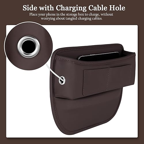 Miniatura 3 de Organizador de espacio para asiento de automóvil, de piel sintética y accesorios automotrices de almacenamiento, decoración de asientos delanteros,