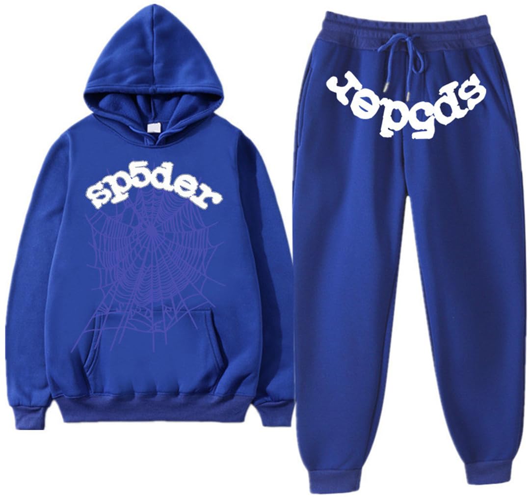 Spider Hoodie and Bottoms Tracksuit for Women/Men Spider Web Hoodie Y2K Vintage Sweatshirt and Pants Sweatsuit