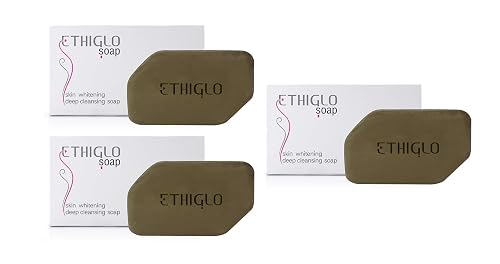 Ethiglo Deep Cleansing Soap for All Skin Types | Helps Reduce Acne Scars, Dullness, Tanning & Pigmentation | Leaves Skin Soft & Smooth | Pack of 3 (75g)