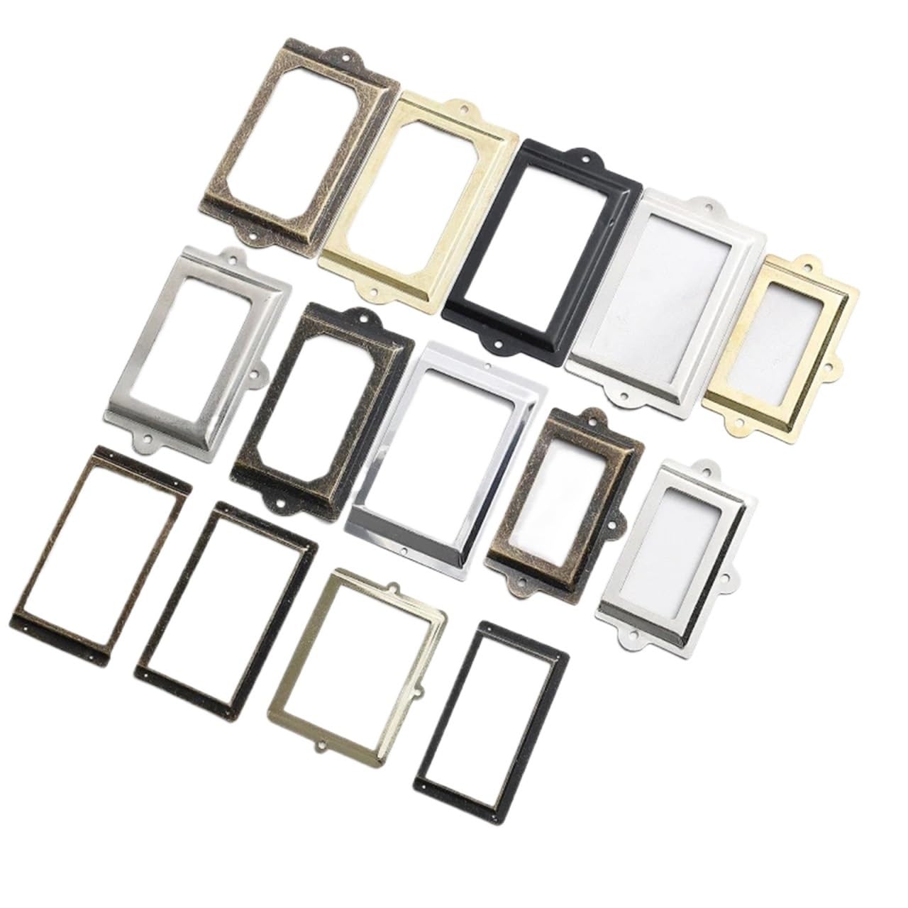 File Crate TsunNee 30PCS Vintage Metal Label Holders, Drawer Pull ...