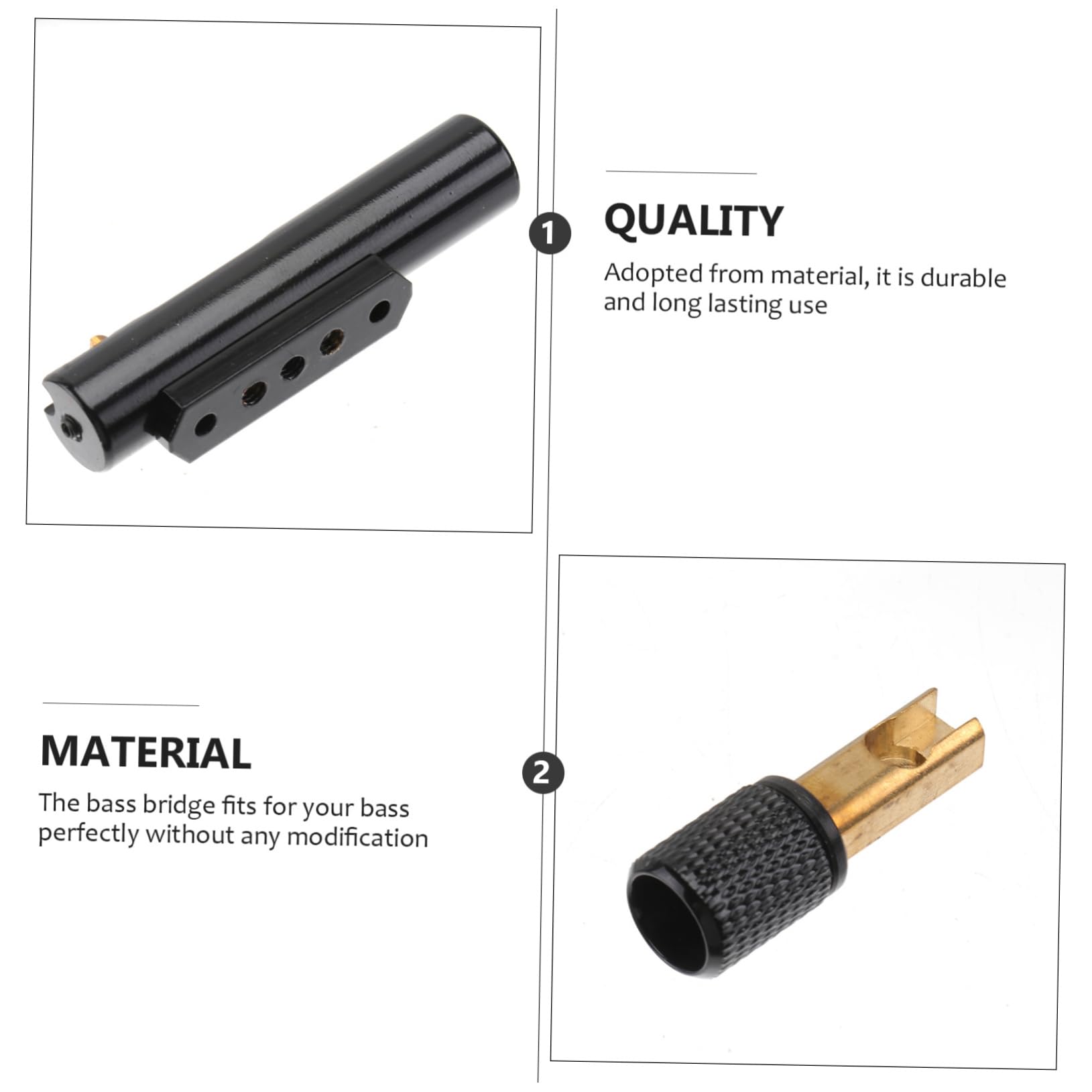 ERINGOGO 10 Strings Accessories for Musical Instruments Headless Bridge Single Bridge Bass Bridge Round Bridge Guitar, TA1138ADA04LP