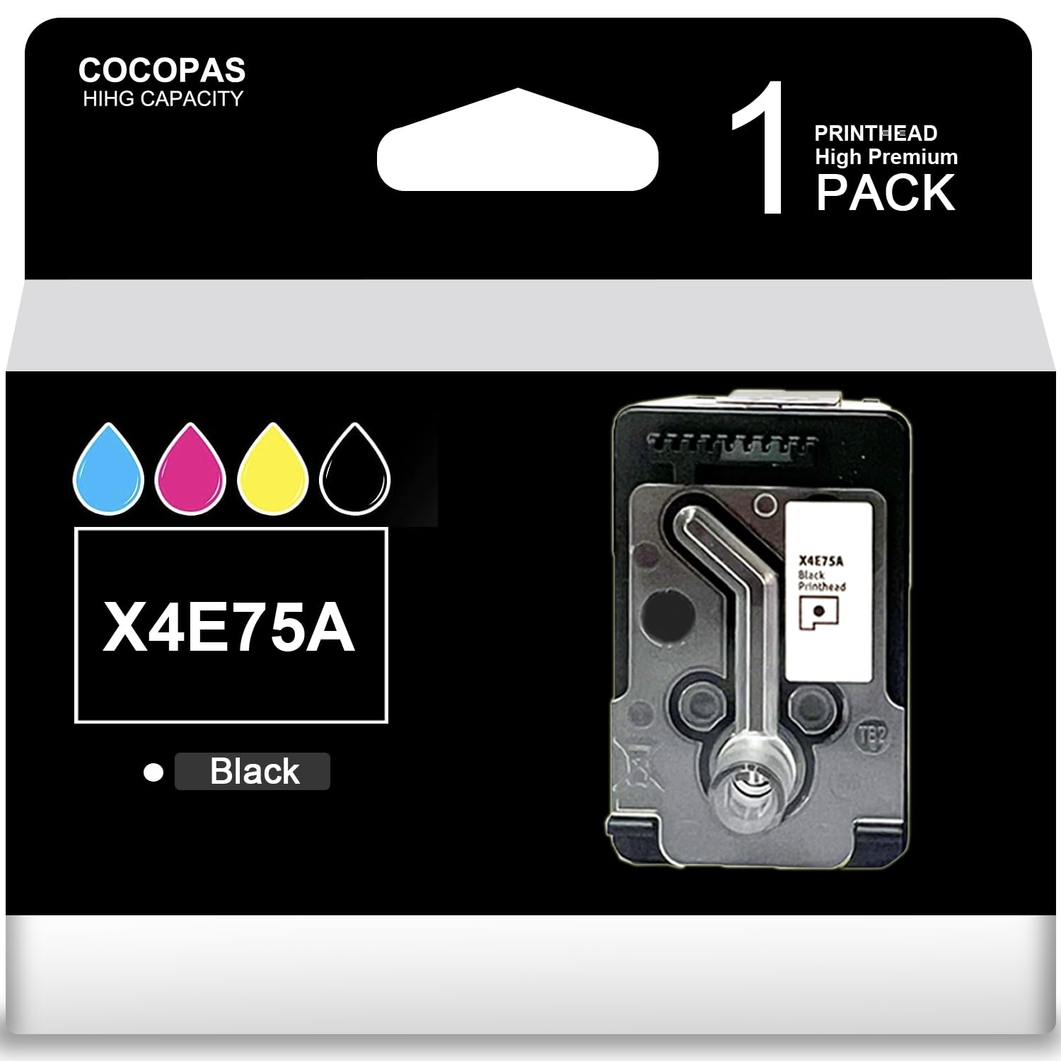 High Yield X4E75A Printhead Replacement for HP Tank 6000 6001 7000 7001 7300 7301 7600 7602Series Printers with Black 1 Pack Printhead