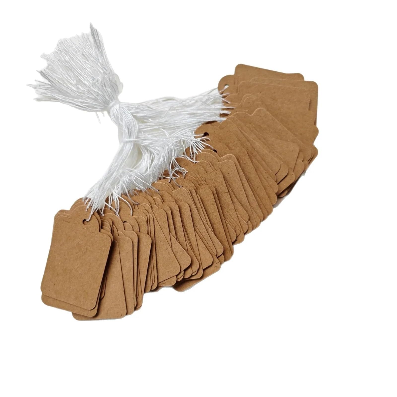 Lot de 200 étiquettes de prix avec ficelle en papier kraft marron pour cadeaux de mariage avec corde pour affichage des prix