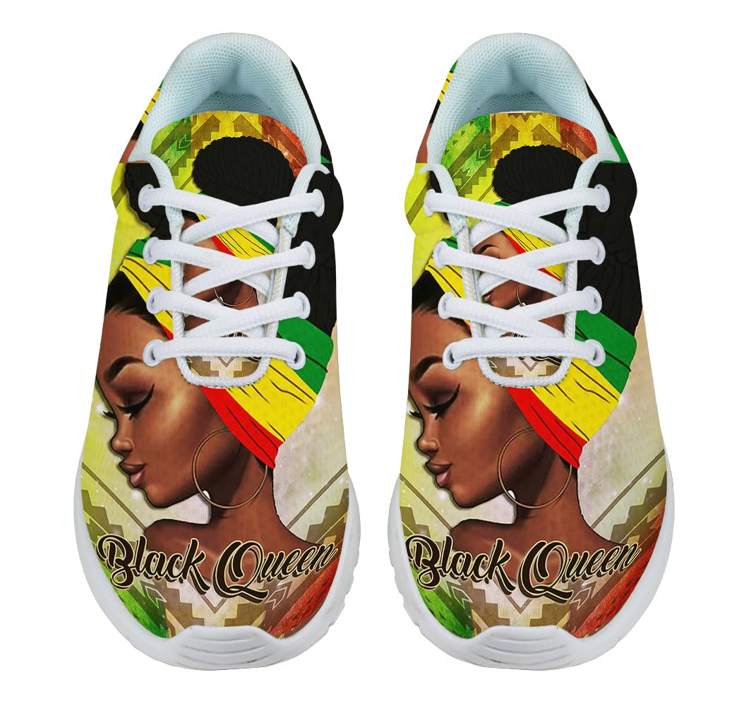 Black Queen African Shoes for Women Men Trail Running Casual Fashion Sneakers Slip-on Tennis Shoes