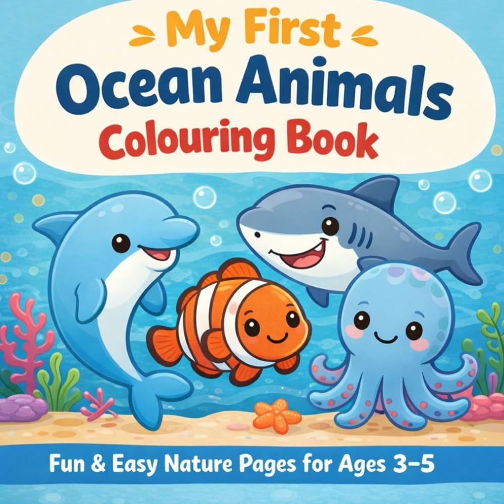 My First Ocean Animals Colouring Book: Fun & Easy Nature Pages for Ages 3-5