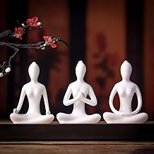 3 Pcs Yoga Prayer Pose Sculpture Set | Handmade Abstract Meditation Figurines | Spiritual Home Table Décor & Gift for Living Room, Bedroom, Office