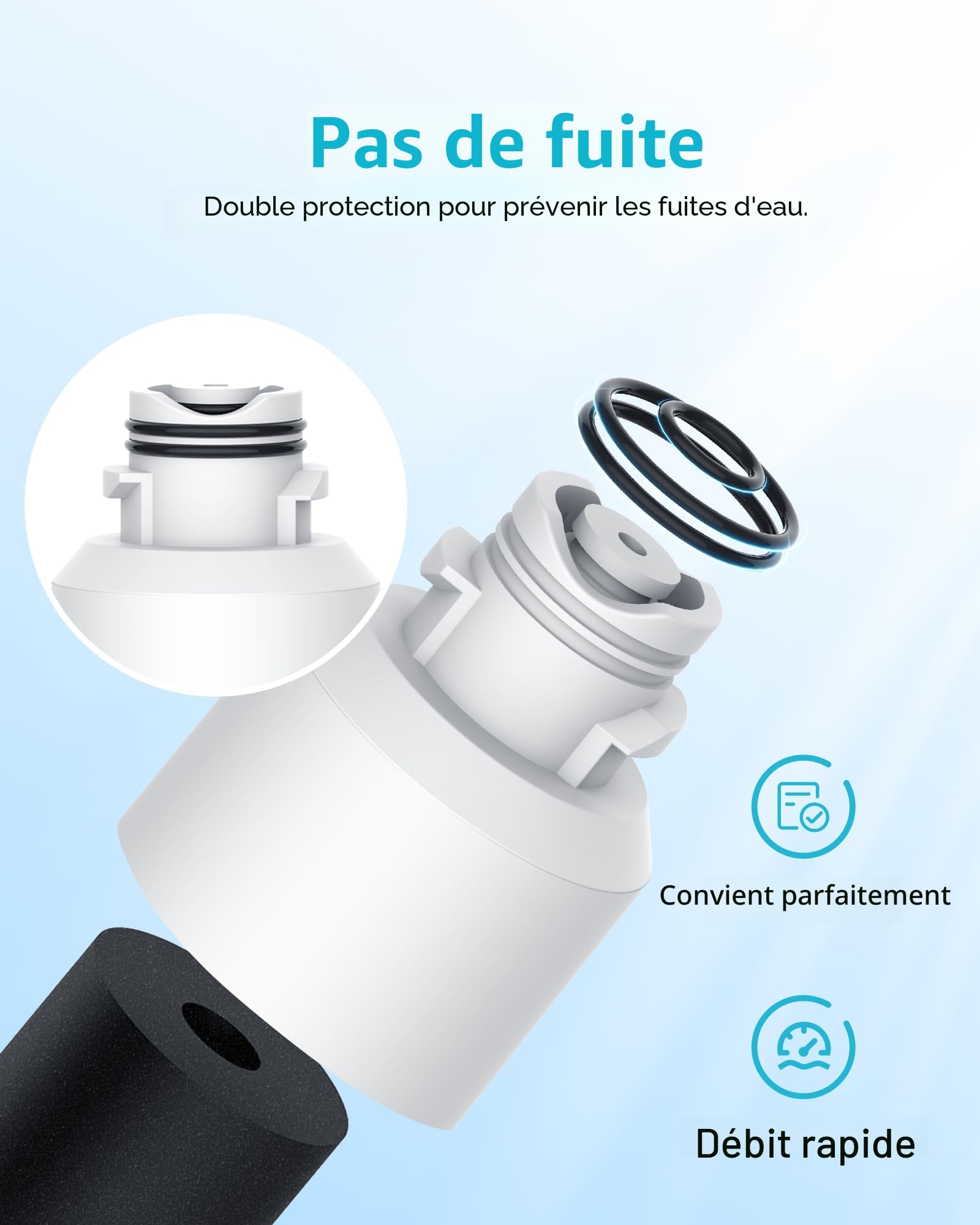 AQUA CREST Filtre à Eau pour Réfrigérateur, Compatible avec Samsung® DA29-00020B, HAF-CIN EXP DA29-00020A DA29-00019A DA97-08006 DA97-08043ABC Kenmore46-9101 REFSVC AP527193 HDX-FMS-2 (3)