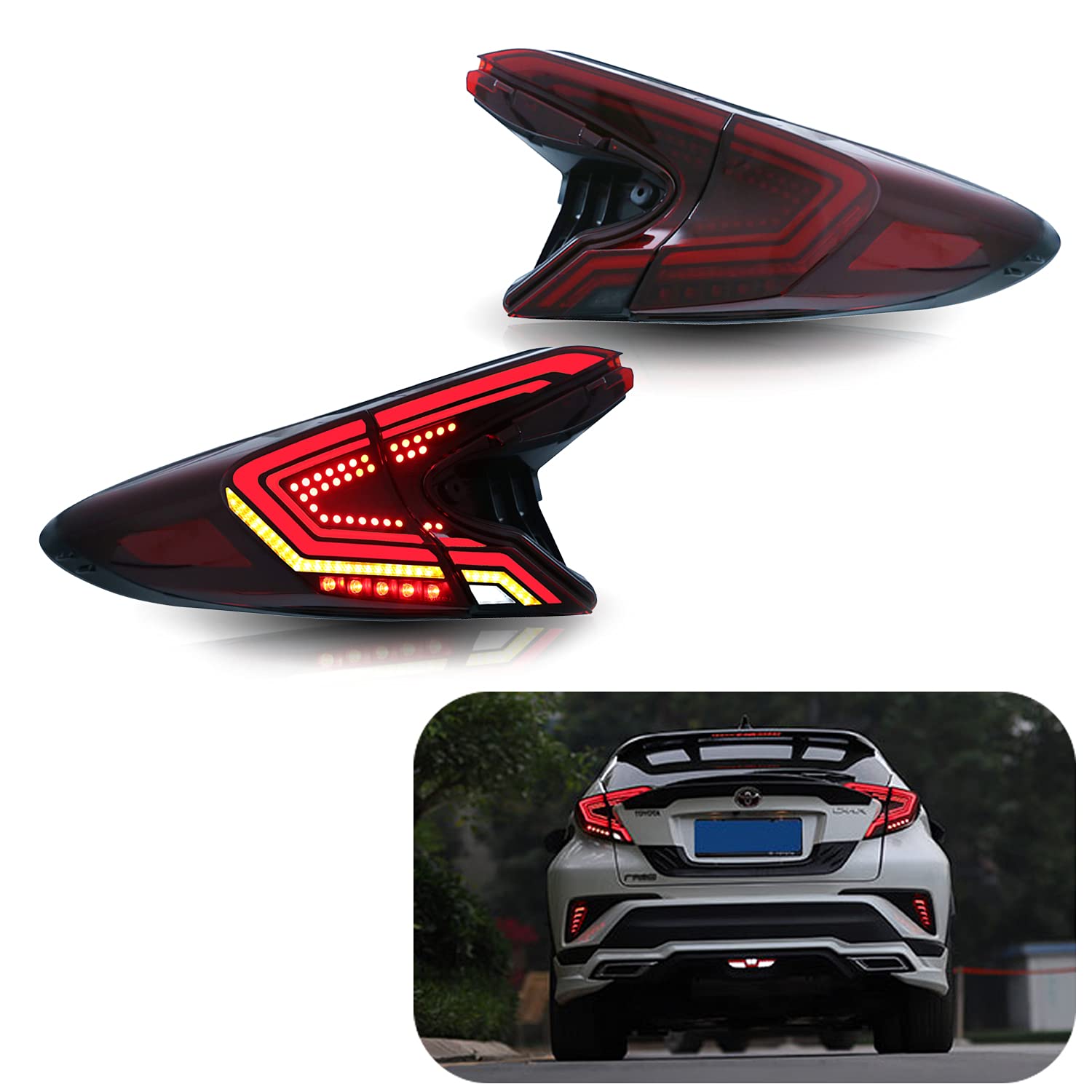 Amazon | Katsu CHR C-HR テールライト リアライト 流れる ウインカー 
