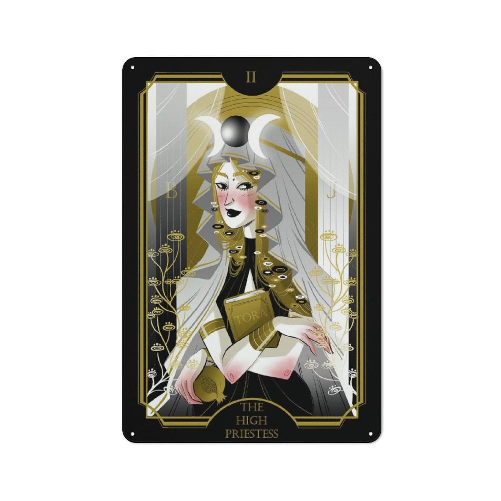 Junmoney The High Priestess For Garden Room Or Summerhouse, Rustic Tin Sign 30X20cm, Wall Decor For Garden Rooms And Summerhouses