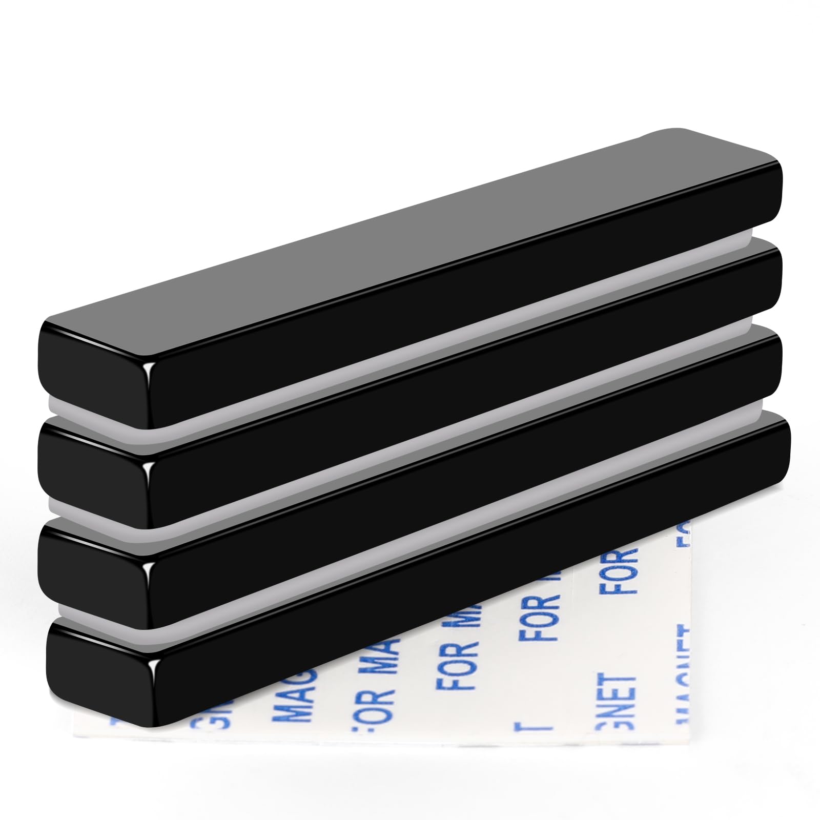 MIKEDE Magnets, 4 Pack Strong Neodymium Magnets Bar, Heavy Duty Rare Earth Magnets with Adhesive, Powerful Rectangular Magnetic Bar Magnet for Crafts