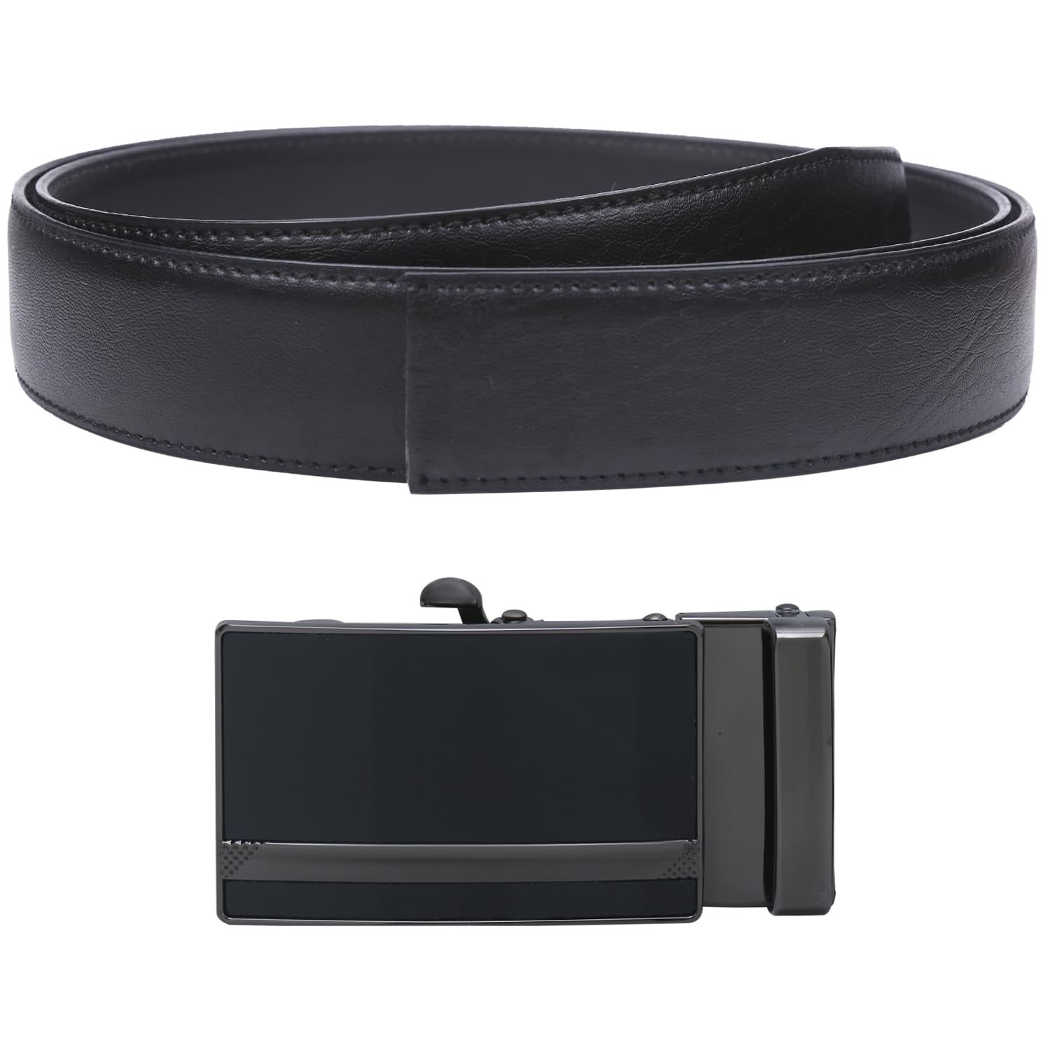 Labnoft Men's Auto Lock Pu Leather Belt (Black, BELT-012-SG-Black-XL) - Image 5 thumbnail