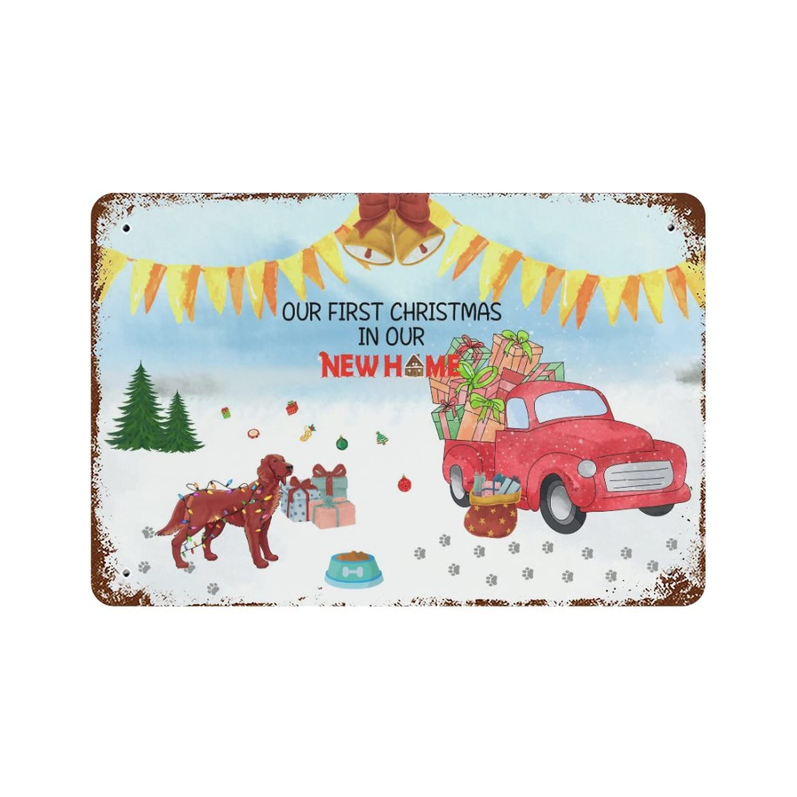 Cadeau de pendaison de crémaillère panneau de Noël personnalisé pour nouvelle maison