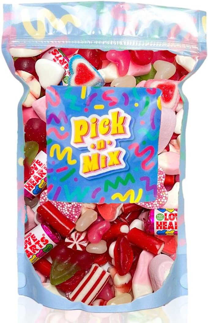 Love Heart Sweets | Wedding Pick n Mix Sweets | Valentines Candy Gifts Red, Pink & White Sweets | Love Hearts Wedding Sweet Mix 800g