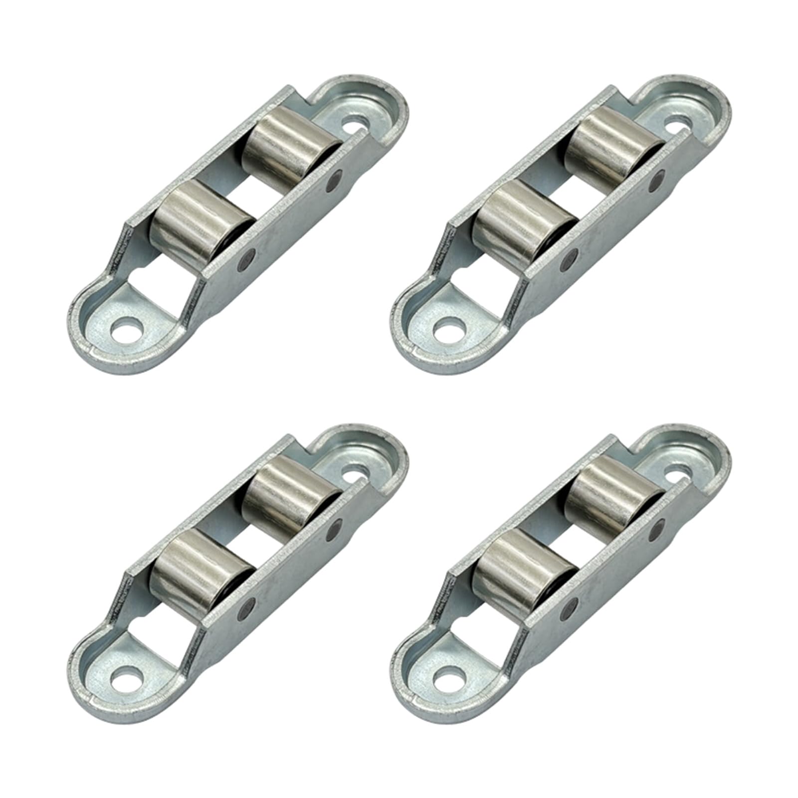 Dailibeer Flat Wheels 4 Pieces Sliding Door Window Roller Replacement Set,Double Roller Metal Housing Hardware Sliding Door Replacement Window Double Hardware Track Set Old Repair Metal Assembly