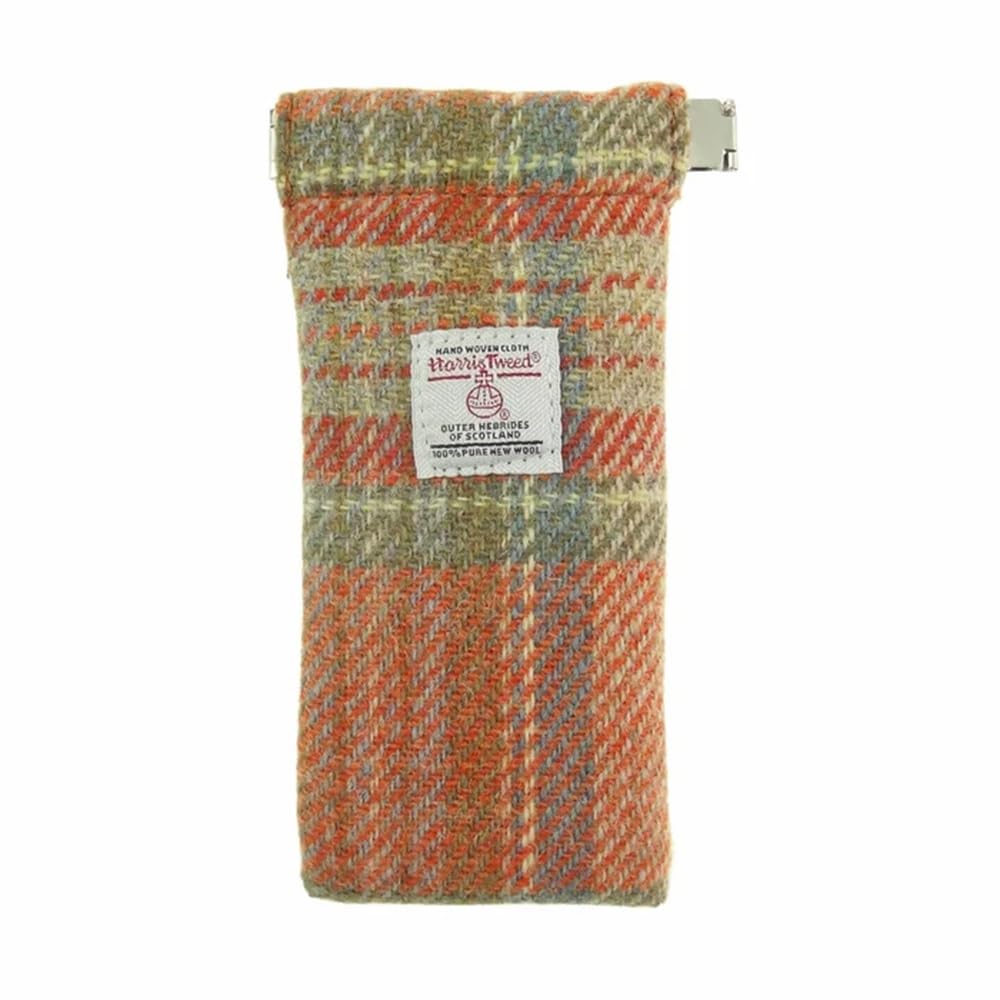Glen Appin Women's Colour 148: Pale Orange Stewart Tartan Harris Tweed Glasses Case (Colour 148: Pale Orange Stewart Tartan)