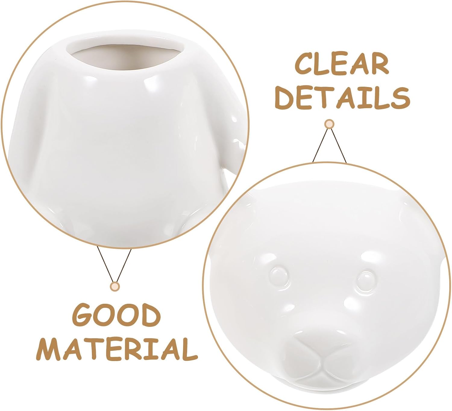 Ceramic Honey Jar with Wooden Dipper Stick, Polar Bear Shape Honey Container Dispenser, Embossed Food-grade Ceramic Pot for Kitchen Storage and Serving