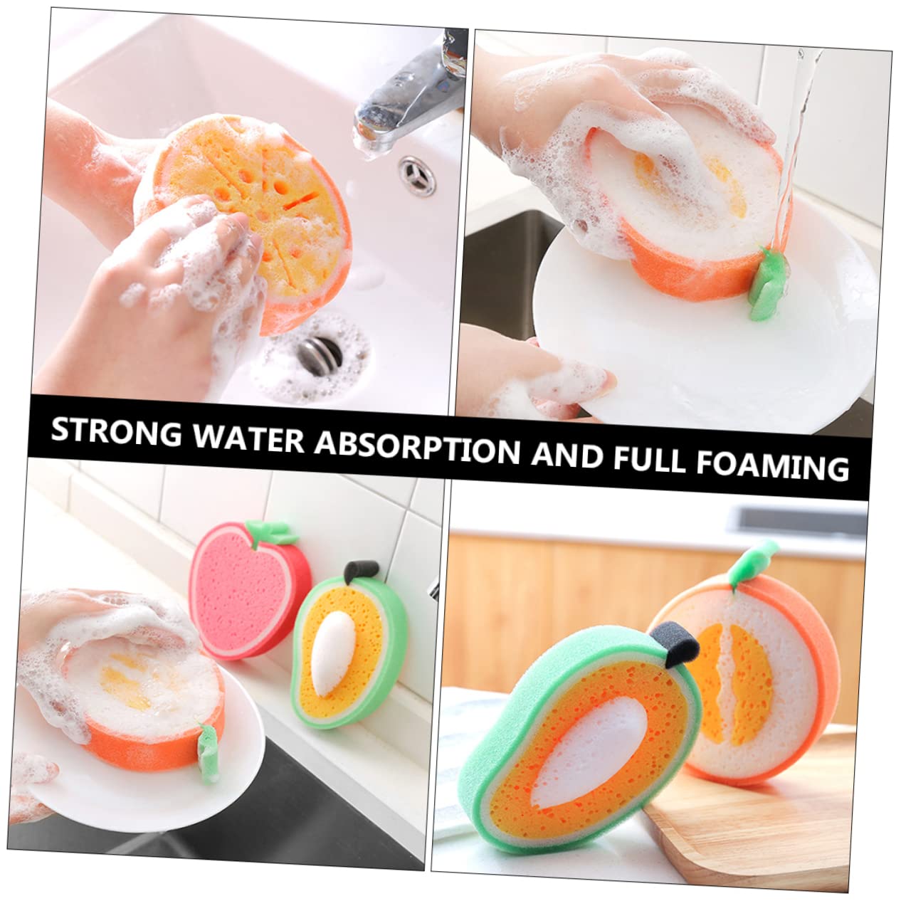 FRCOLOR 3 Juegos Estropajo De Esponja Fregar Plato Esponja para Fregar Resistente Esponjas De Espuma para Lavar Platos Fregadora De Platos Fregadero Plato Esponja De Limpieza 4 Uds * 3