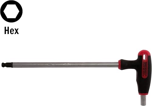 Miniatura 2 de Teng Tools 510505 - Llave hexagonal con mango en T de extremo de bola métrica de 0.197 in, color plateado