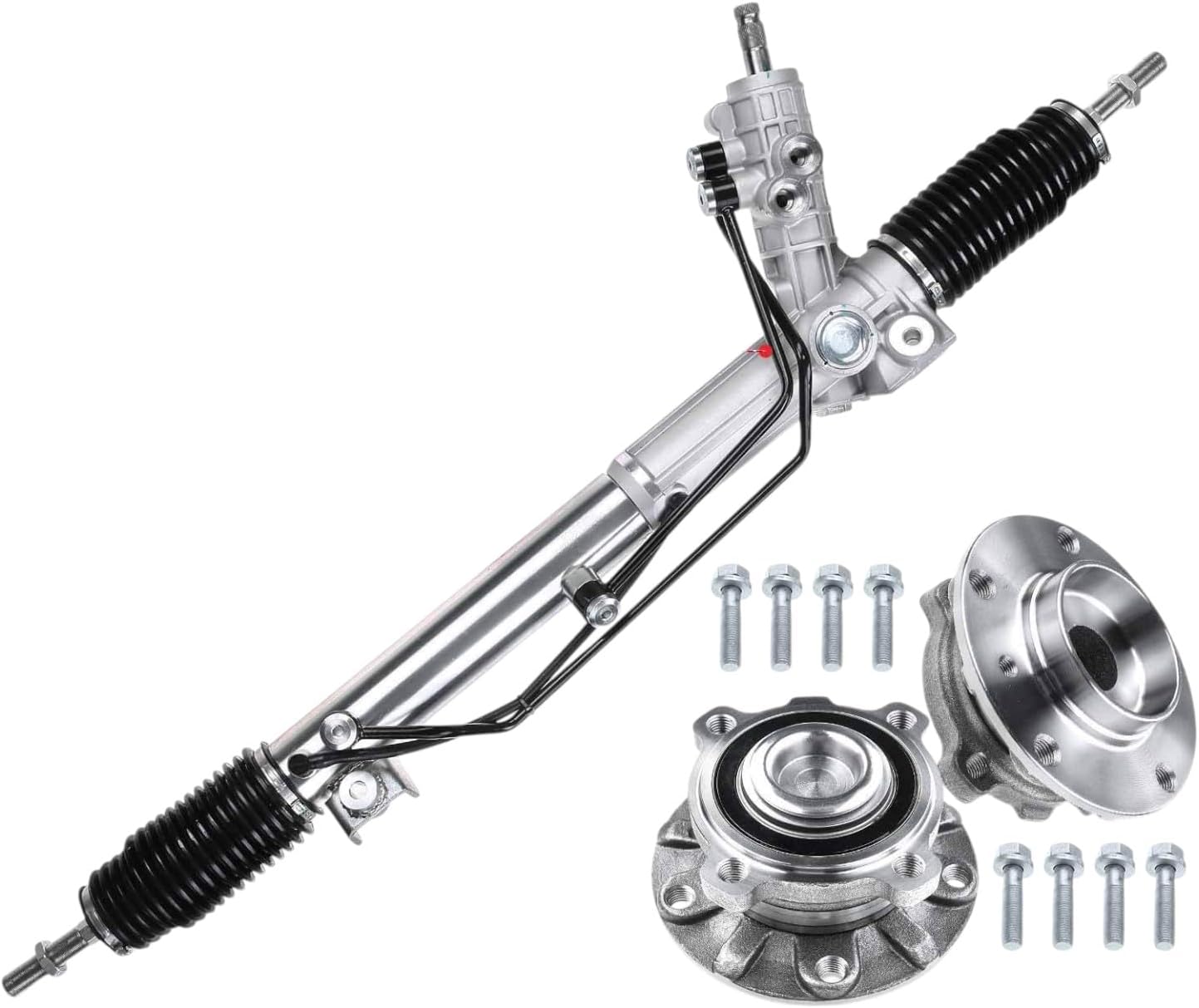 Replacement Parts for 3Pcs Front Rack and Pinion Hub Bearing Kit for BMW E39 525i 2001-2003 528i 530i Mod-AP88P-88621